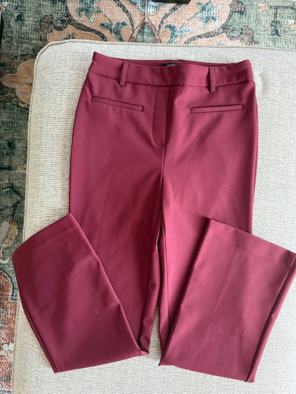 Rachel Zoe Burgundy High Rise Flare Dress Pants Size 2
